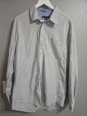 Tommy Hilfiger Button Down Striped Dress Shirt  Size XXL